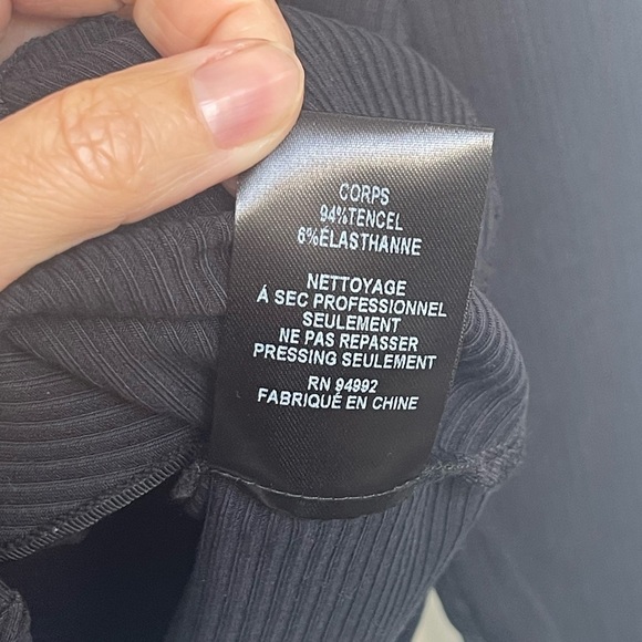 NEW Jonathan Simkhai {$225} Women's Black Ribbed Bustier Long-Sleeve Crop Top Lg - Picture 9 of 11